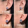 CUC 3-14MM AAAA Zircon Stud Earrings Screw/Push Back For Women Men Fashion Trend Wedding Jewelry Party Love Gift 3