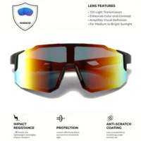 Lunettes de soleil de sport colorées surdimensionnées – Conception enveloppante, confort unisexe UV400 pour le cyclisme, la randonnée et l'extérieur 4