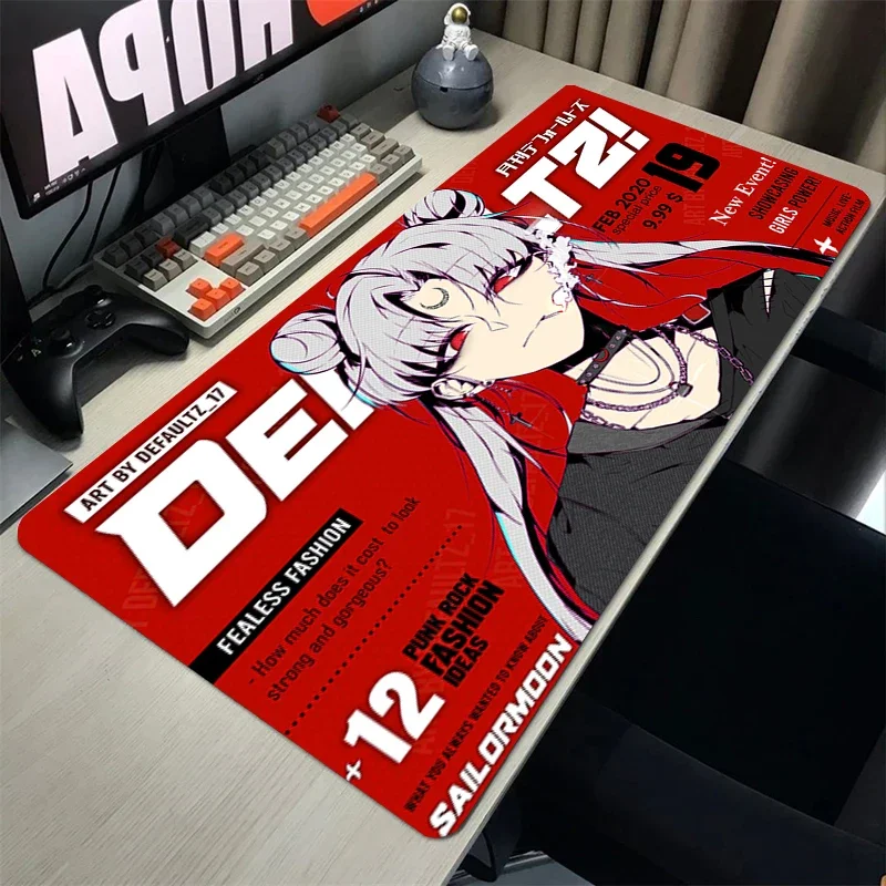 Dziewczyna Anime mata antypoślizgowa gracz klawiatura mysz komputerowa Ped mausapad do gier Laptop Deskmat akcesoria Pc podkładka pod mysz mata szafka