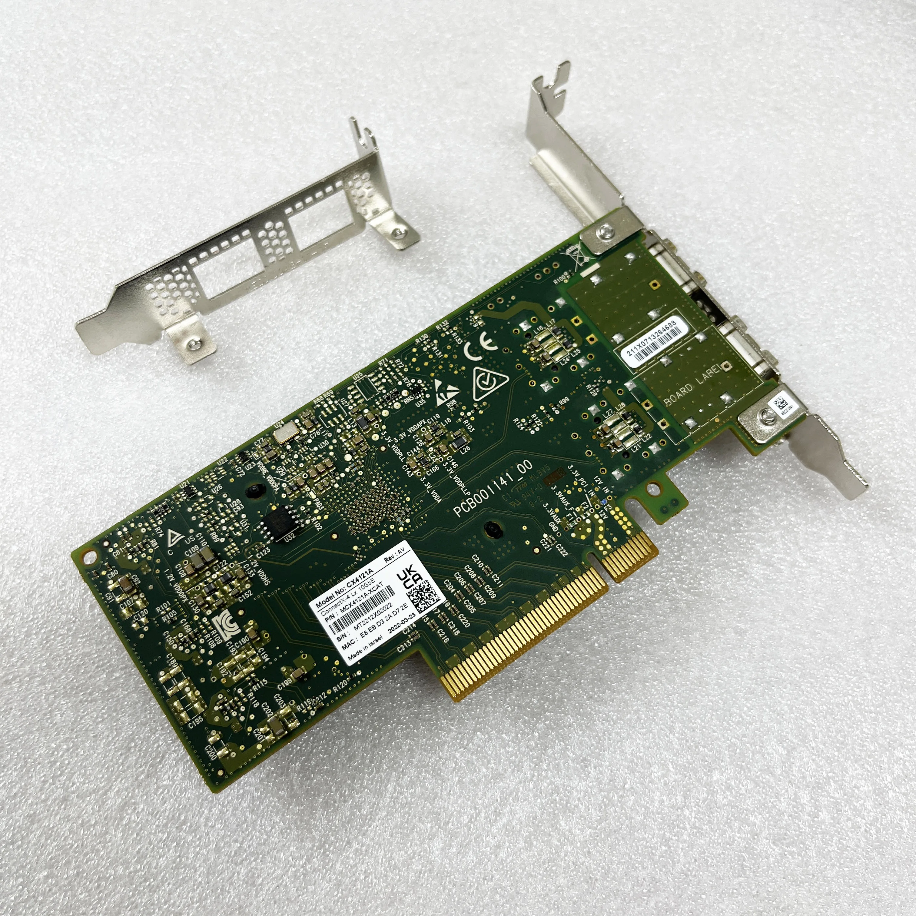 멜라녹스 커넥트X-4 25기가비트 NIC MCX4121A-XCAT CX4121A 25기가비트 이더넷 카드 PCI-E 3.0
