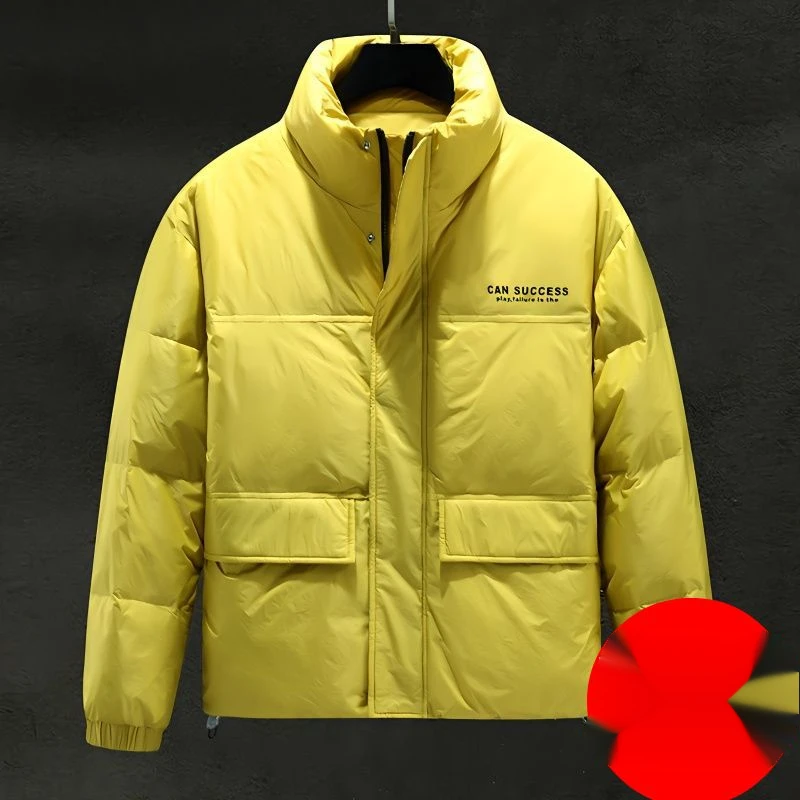 Classic down men's winter new white duck down short bread casual stand collar thickened thermal jacket_voghion.com