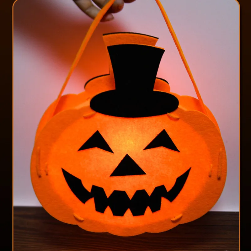 Halloween portable luminous pumpkin lantern material package kindergarten decoration pumpkin lantern