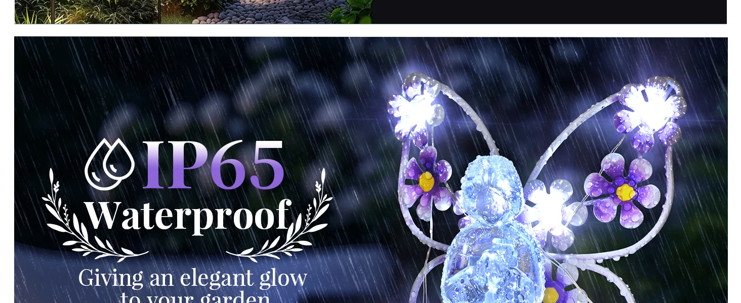 Garden angel solar light in pathway setup