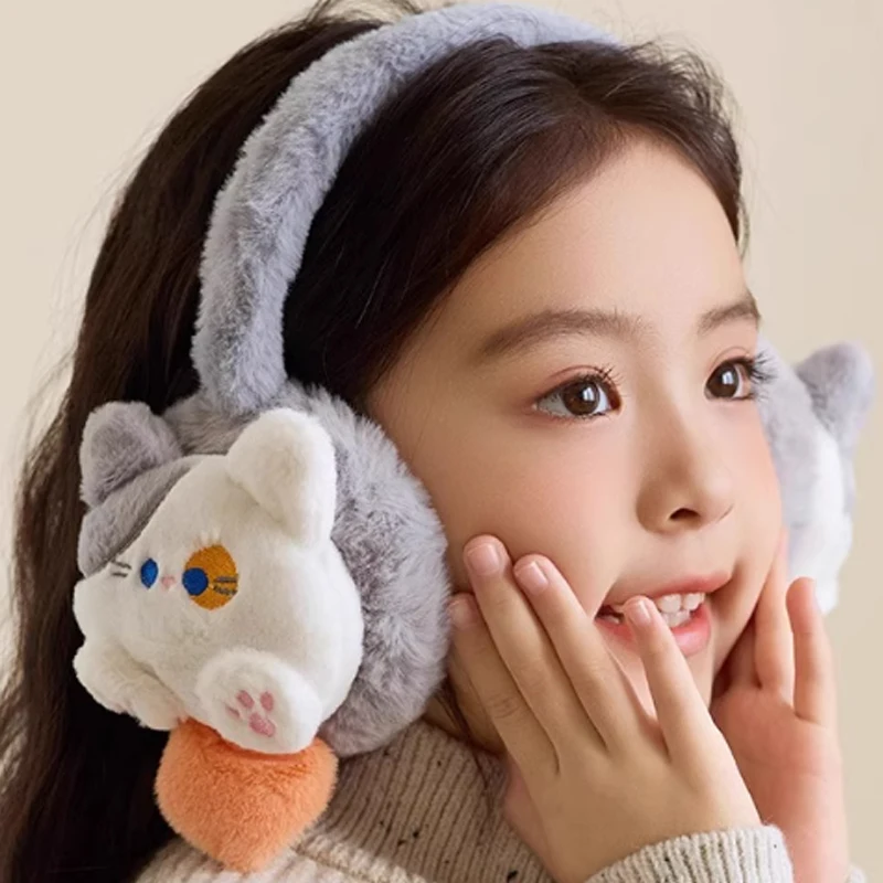 Cartoon Rabbit Winter Warm Earmuffs for Children Girls Plush Thick Soft Ear Cover Ear Protection Warmth Muffs for Women Kids