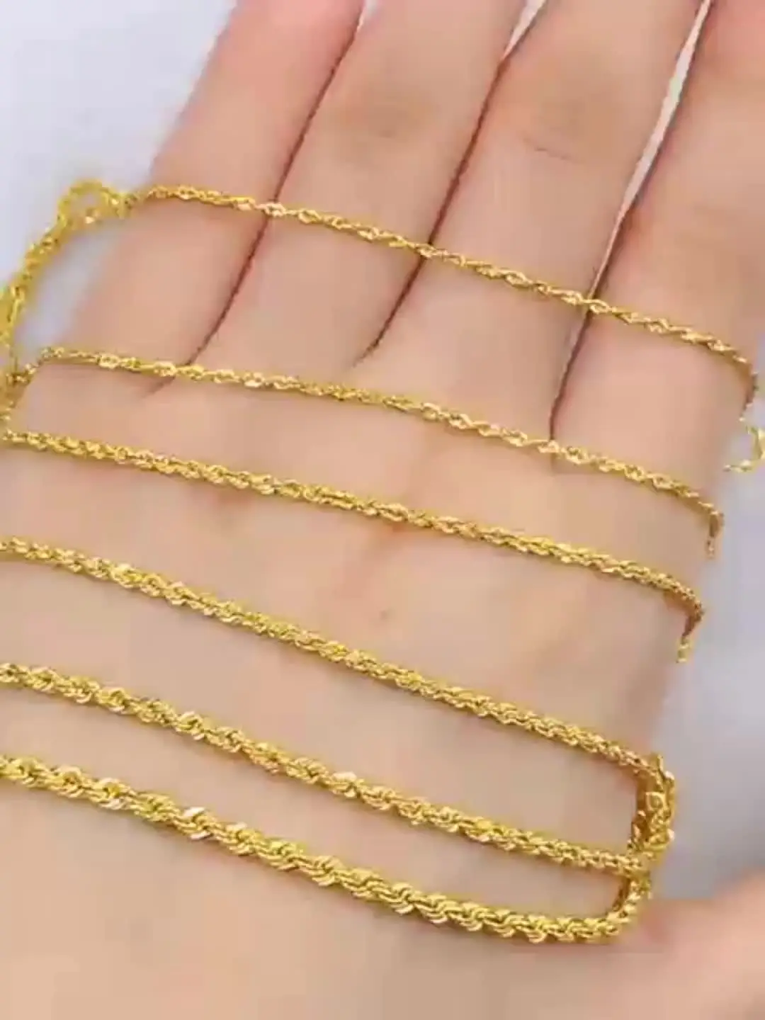 k18ゴールドツイストチェーンネックレスAU750 女性用18Kゴールドツイストチェーンネックレス,本物の純粋な