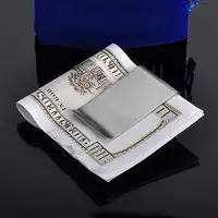 Metal Money Clip Stainless Steel Silver Color Slim Money Clip Purse Wallet Credit Card ID Holder Men Wallet 2