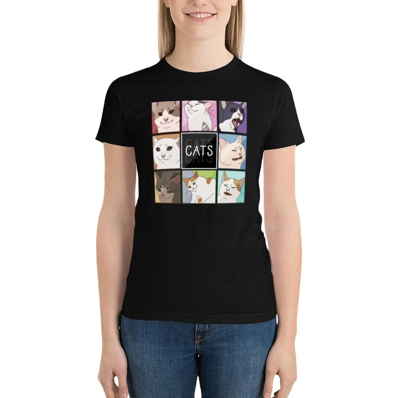 Meme Cats T-Shirt summer clothes plus size tops western t-shirt dress for Women