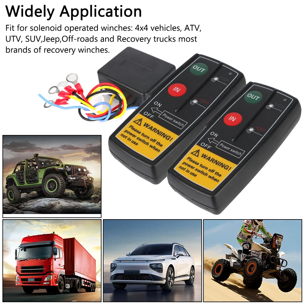 24V 12V Salvage Parts Car Towing Winch Remote Control 2 Buttons Controller For Jeep Off Road 4x4 ATV Trailer Electric Switches