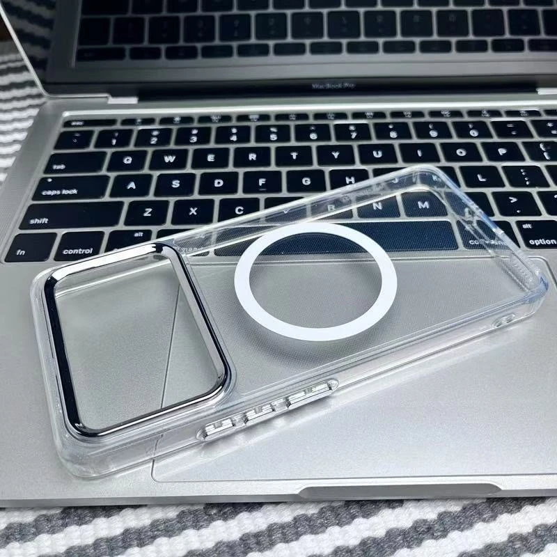 Magnetic Shockproof Transparent Phone Case with MagSafe Compatibility