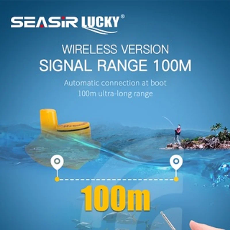Portable Fish Finder Fishing Sonar Sounder Alarm Transducer 0.7-100m Fishing Echo Sounder