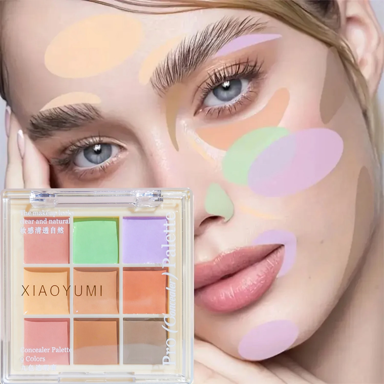 Nine Tone Concealer 9-color Concealer Palette Waterproof Sweatproof Concealer Cover Spots Acne Dark Circles Color Correction Cream Korean Makeup