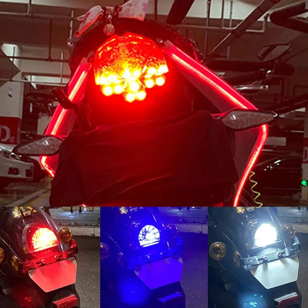 

1pc LED Motorcycle Strobe Brake Light Universal Motorcycle Tail Lamps Light Signal Brake Accessories Motobike Warning R2U4