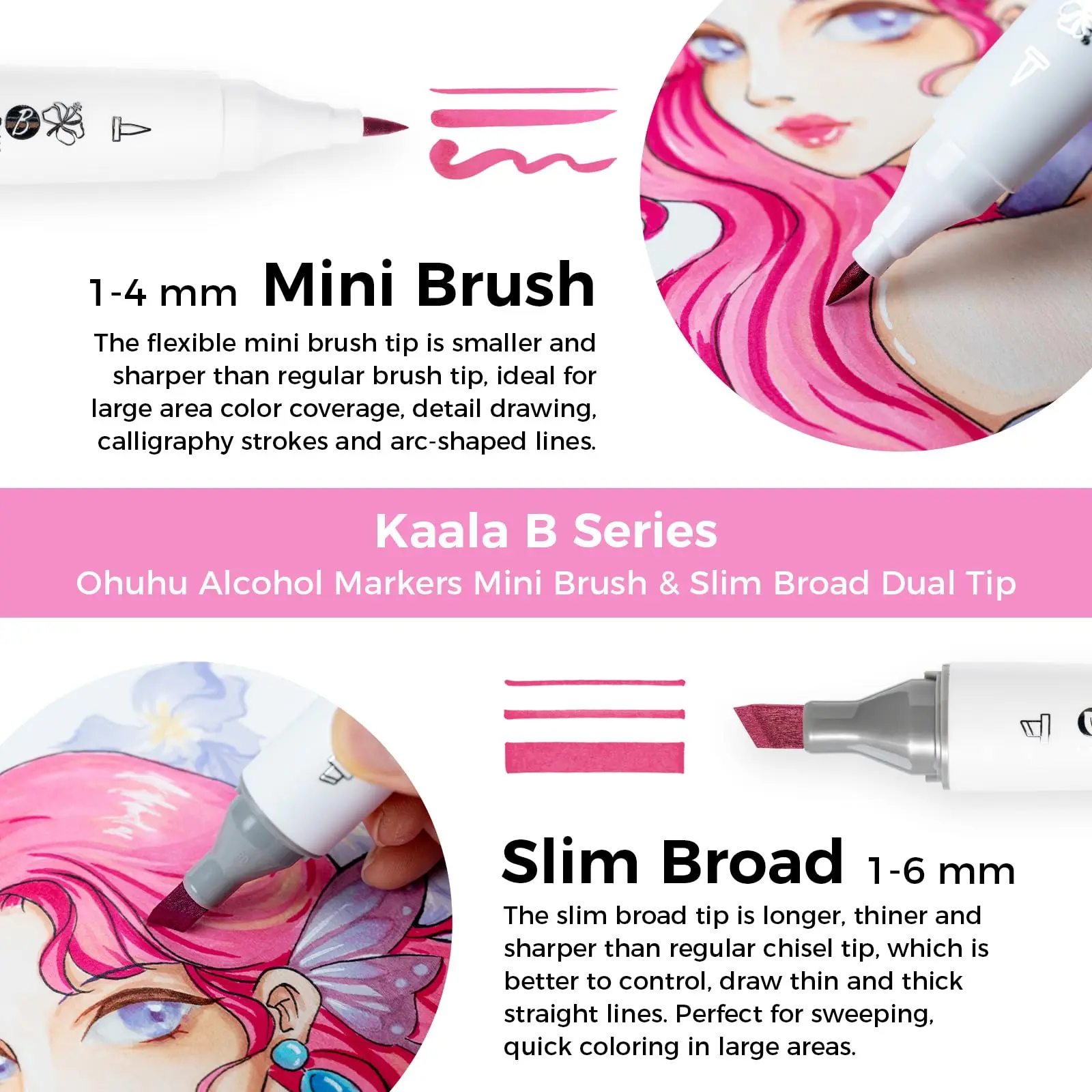 60 colors illustration marker pen set alcohol art markers refillable dual tips sketching drawing manga coloring Ohuhu Kaala B
