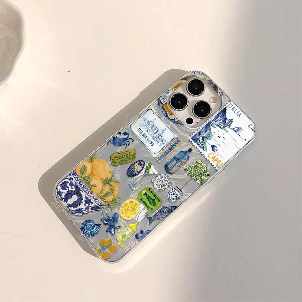 รูปสินค้า เคสโทรศัพท์ลายดอกไม้เมดิเตอร์เรเนียน