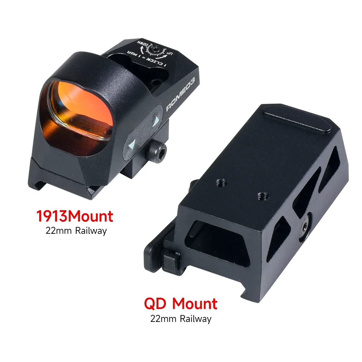 Tactical ROMEO3 1x25mm 3 MOA Compact Red Dot Reflex Sight Hunting Airsoft Equipment Optics Scope 20mm Picatinny Low & QD 2