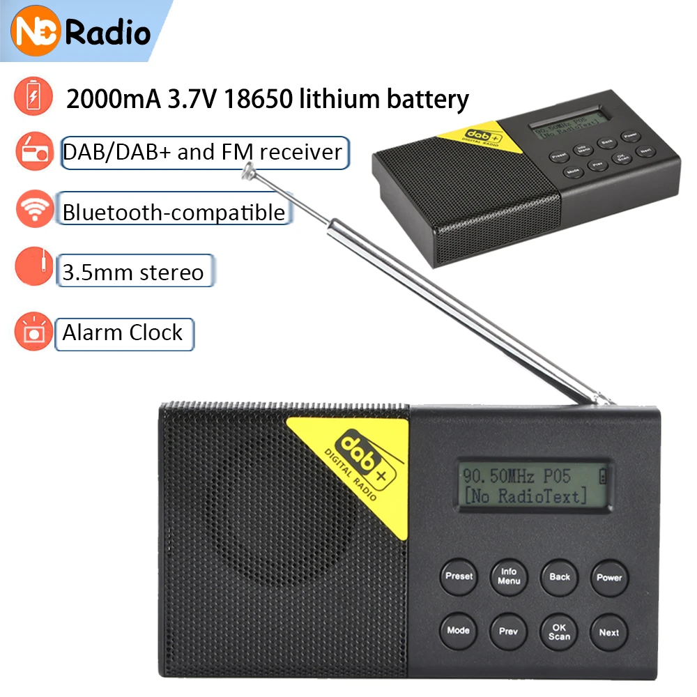 Newest Portable DAB Radio Mini FM Receiver Bluetooth Transmitter with