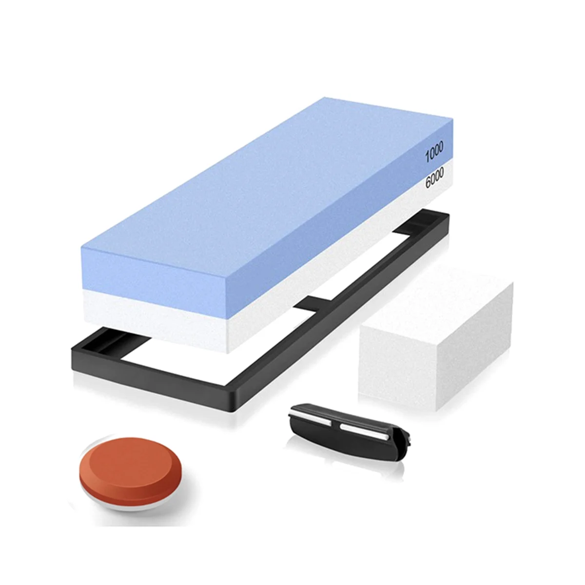 

Whetstone Knife Sharpening Stone,Premium Whetstone Sharpening Kit 4Side Grit 1000/6000 Kitchen Whetstone Knife Sharpener