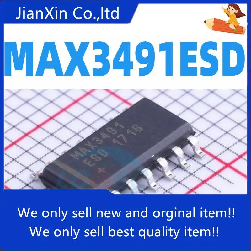 

10pcs 100% orginal new MAX3491ESD+T 10MBps Line Transceiver RS-422 RS-485 Interface, Differential Receiver