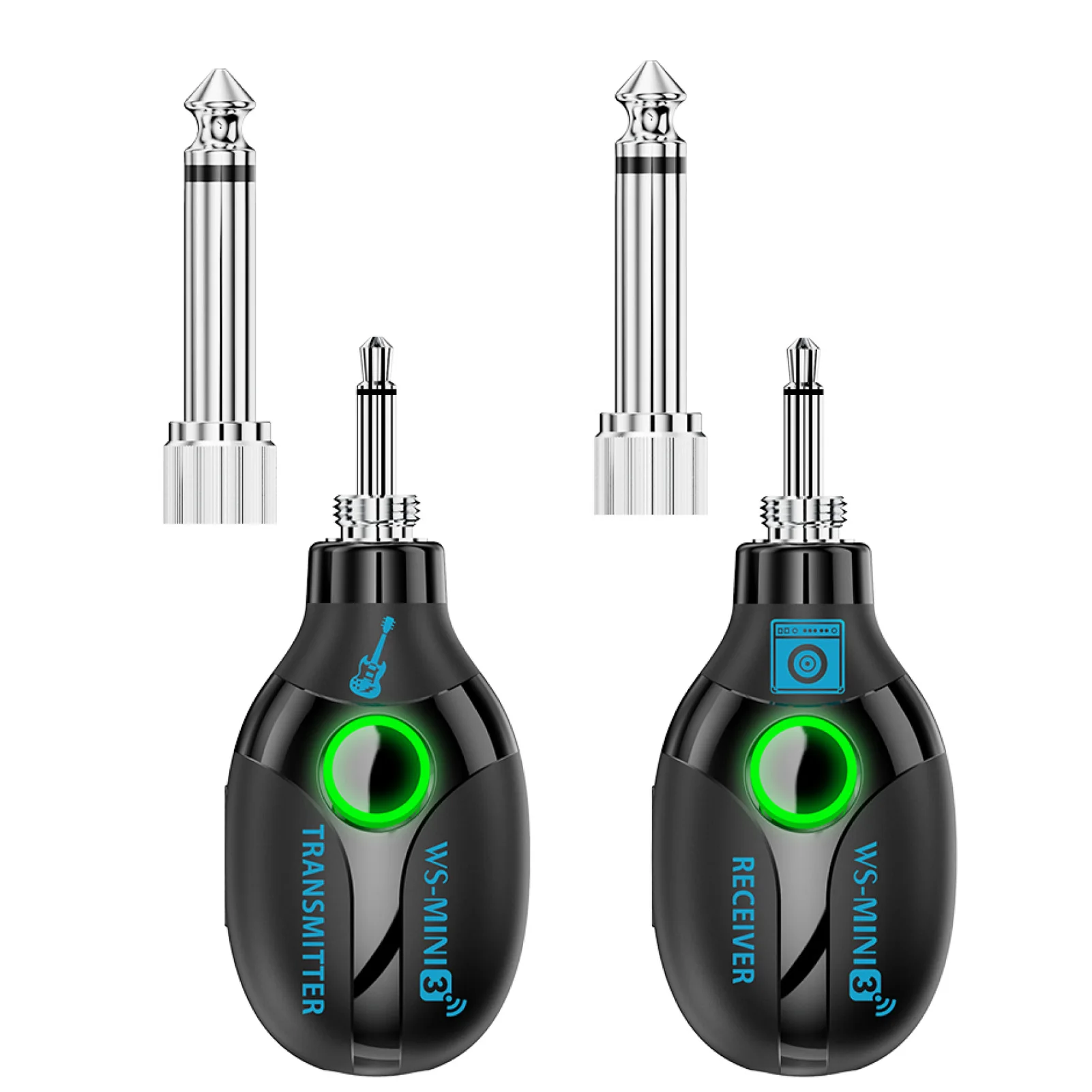 2.4G Wireless Guitar System Transmitter Receiver Set 4 Channel Transmission Charging Compartment Plug and Play