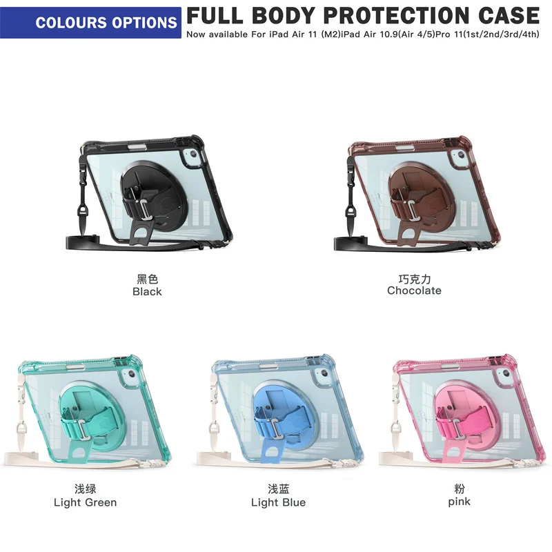 Universal Protective Tablet Case with Hand Strap for iPad and Large Tablets