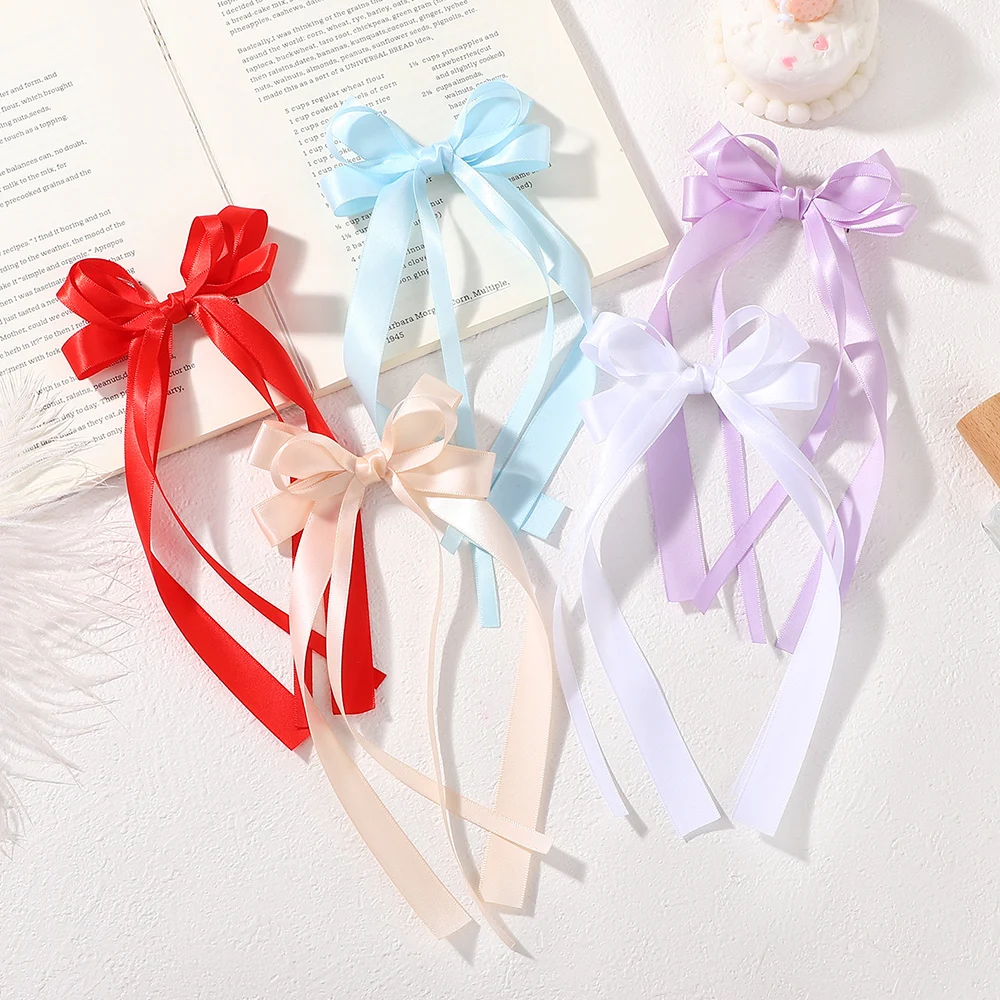 Elegant Black and White Bow Hair Clips