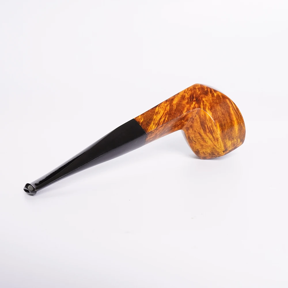MUXIANG-Pipe à tabac en bois de bruyère à poignée droite, tuyau en caoutchouc vulcanisé fait à la main, bol en étoile à six branches, canal de tuyau de 3mm