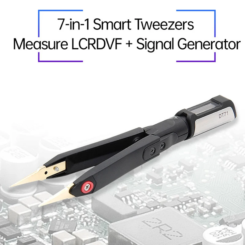 MINIWARE Portable Digital Smart Tweezers DT71 LCR SMD Tester 10KHz Meter Signal Generator Debugging Reparing Tool OLED Display 2