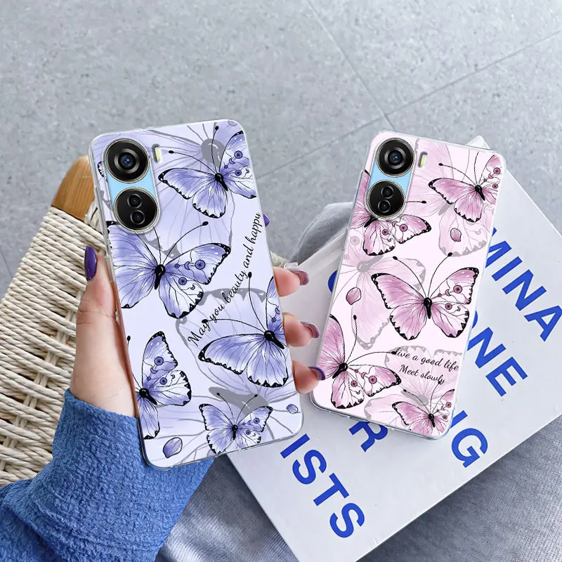 Luxury Marble Flower Transparent Soft Silicone Phone Case