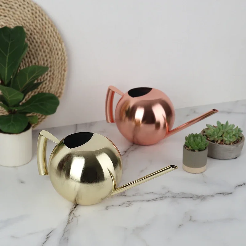 1000ml Spherical watering long spout pot gardening waterings pot green plant household stainless steel watering pots pitcher