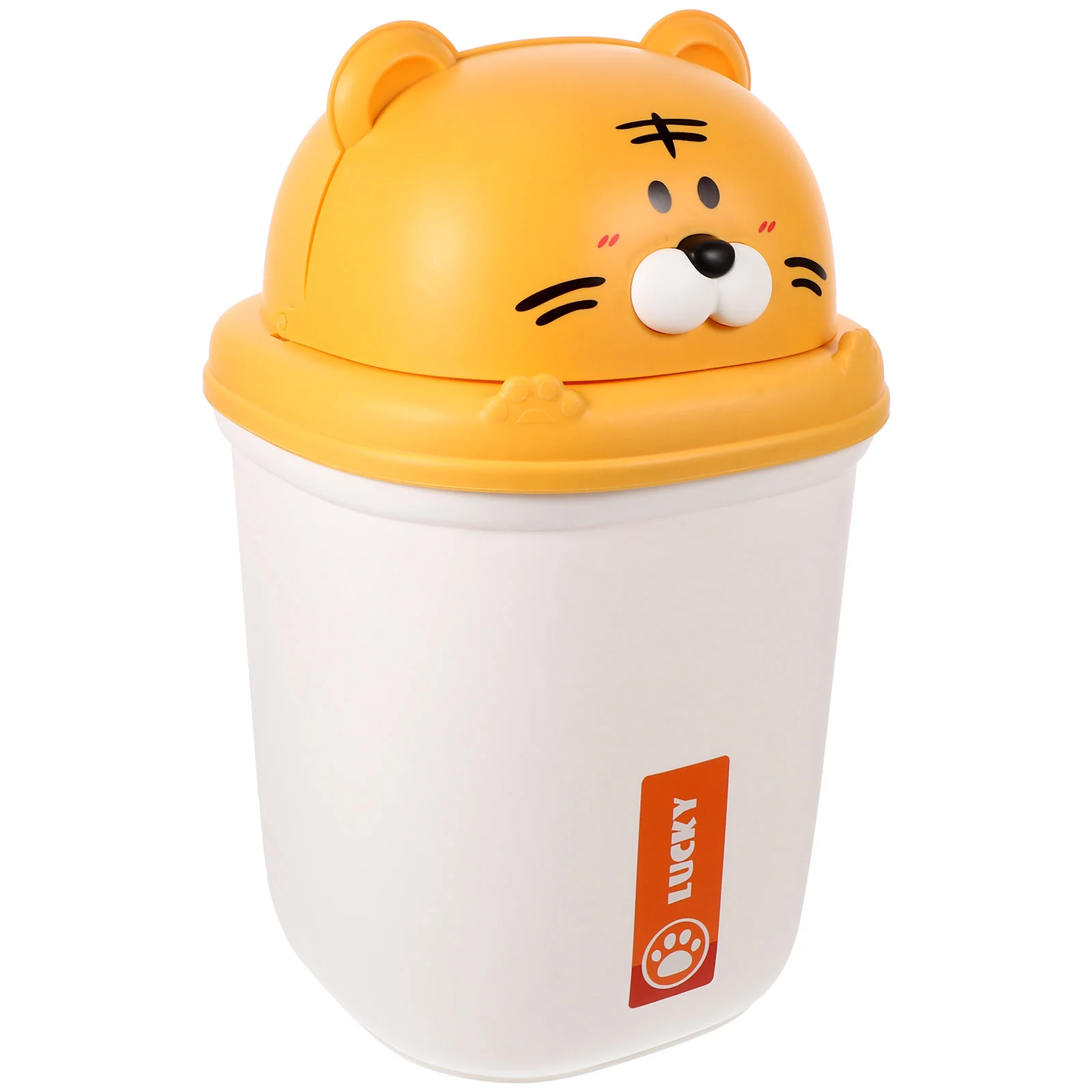 

Animal Flip Trash Can Office with Lid Desk Garbage Bin Pp Trashcans For Kitchens