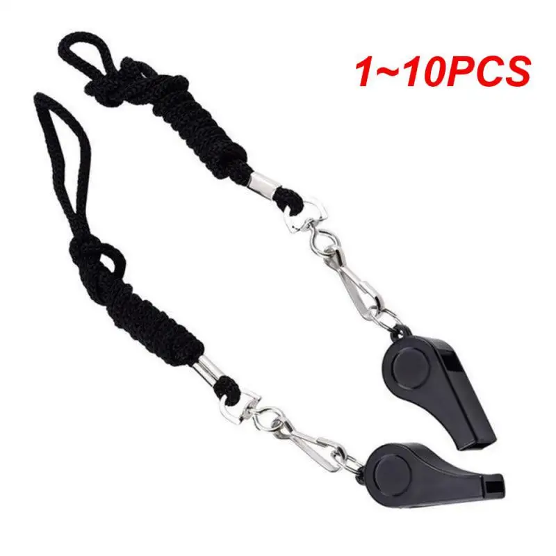 

1~10PCS Professional Whistle Black ABS Outdoor Sports Camping Hiking Referee Game Training Survival Whistle With Lanyard