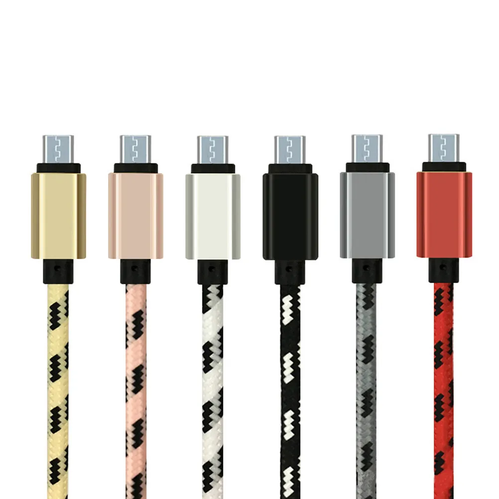 1미터 프리미엄 나일론 편조형 마이크로 USB 케이블, 모든 마이크로 USB 기기와 호환되는 고속 충전 및 데이터 동기화 코드, 블랙