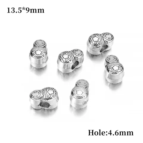 Gold Charm Beads Buddha Sparta leopard Lion Heads Spacer Beads Supplies For Jewelry Finding Making DIY Bracelet