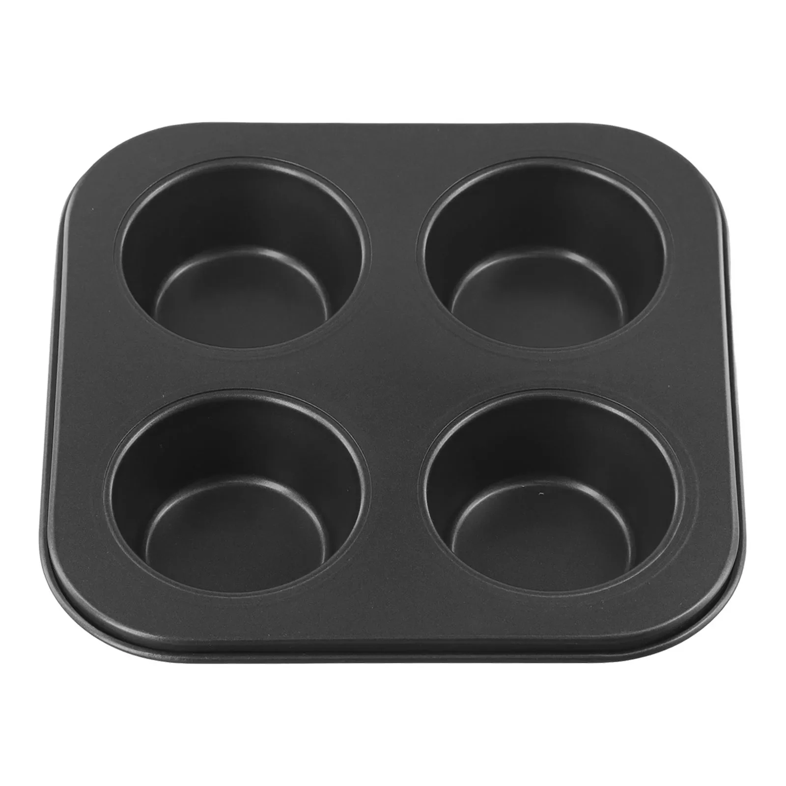 Cake Molds Black Muffin Mold 19x19x3cm 4 Cup Baking Pan Carbon Steel Cupcake Tray Environmental Non-stick Layer
