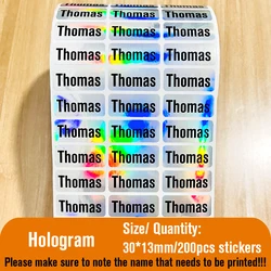 Custom Kawaii Waterproof Name Tag Stickers - Personalized Adhesive Labels (Hologram)