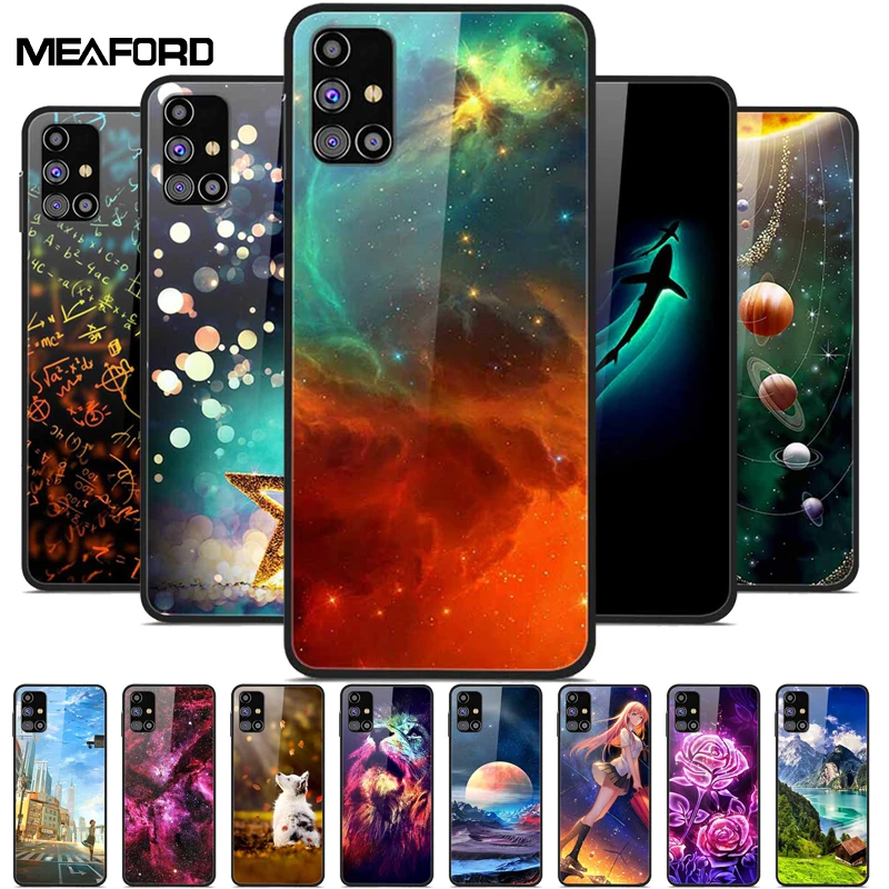 Luxury Tempered Glass Hard Back Cover for Samsung Galaxy - Premium Phone Case Shell
