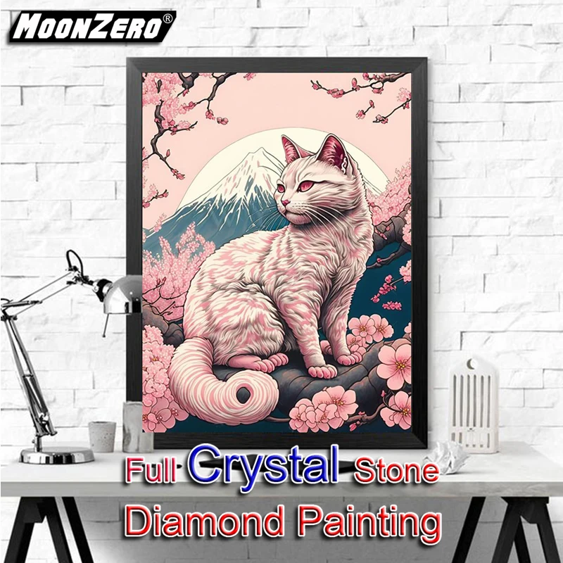 

5D Diy 100%Crystal Diamond Painting Cherry Cat Full Square Mosaic Embroidery Cross Stitch Diamond Art Crystal Home Docer 230916
