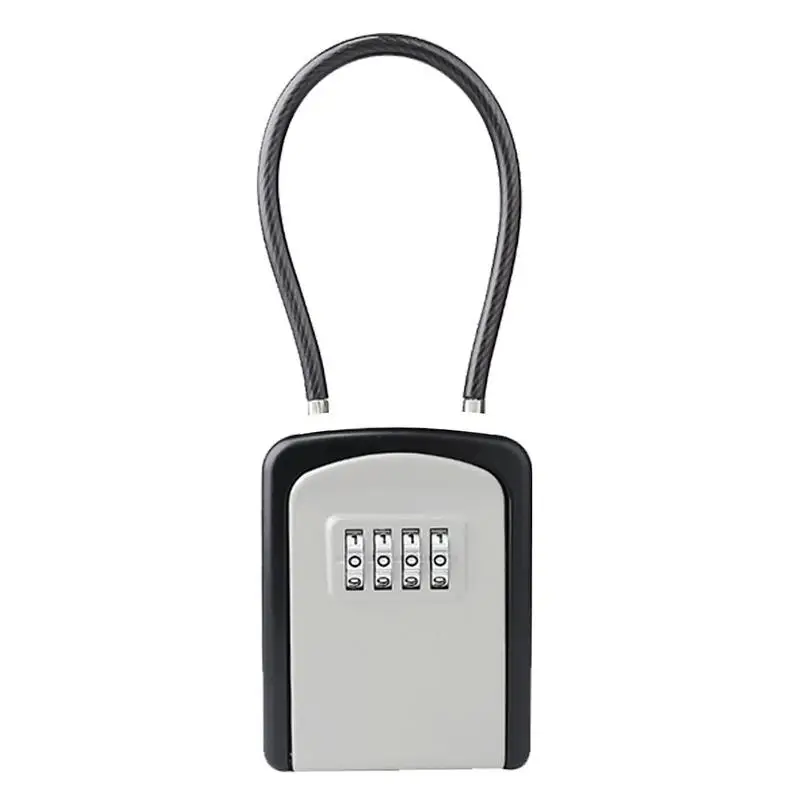 

Lock Box For Keys Hangable Zinc Alloy Key Lock Box Spare Key Organizer Security Resettable Code 4 Digit Combination Key Storage