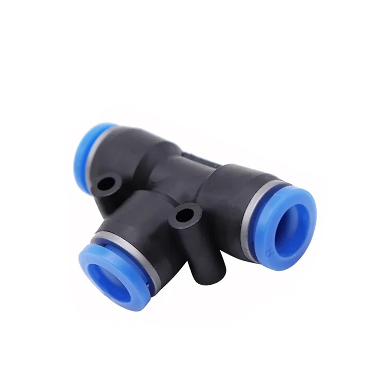 50/100/500PCS 4/6/8/10/12mm PE PEG Pneumatic Air Connector Quick Fitting Tee Reducer 3 Way T-shaped Plastic Pipe Hose Connector