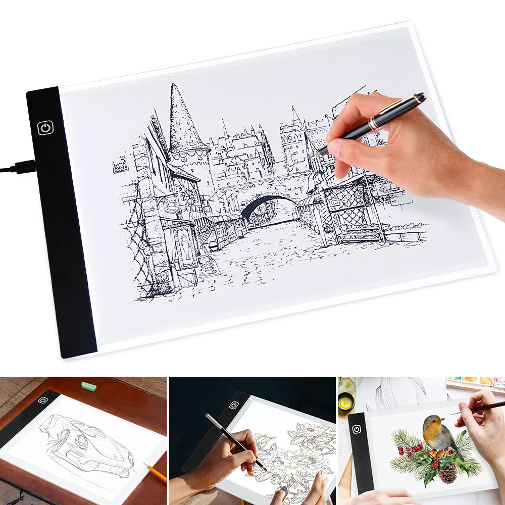 A3/A4/A5 Dimmable LED Light Pad for Diamond Painting Accessories, Tracing Light Box with Eye Protection