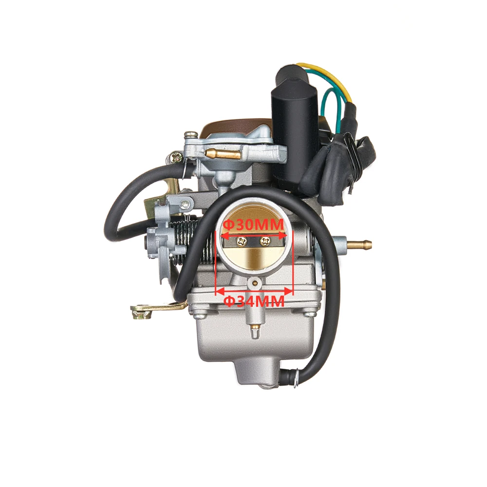 WOOSTAR 30mm Carburatore PZ30 con Cavo Comando Sostituzione per 150cc 175cc 200cc 250cc 300cc Scooter Ciclomotore Dirt Pit Bike ATV Quad