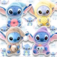 2025 hot Lilo & Stitch Foodie Doll Kawaii Anime Disney Figure Collectible Toy with Mochila Colgante Accessory for Kids And Fans