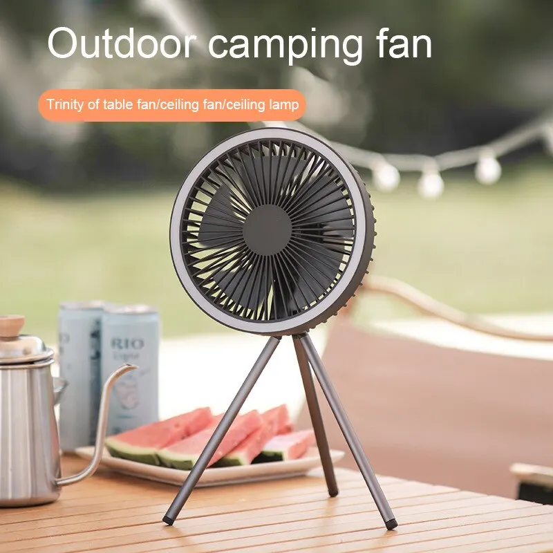 Rechargeable Fans Outdoor Camping Fan Portable Tent Fan With Lamp Usb  Charging Camping Tripod Outdoor Fan Summer Cooling Light - AliExpress