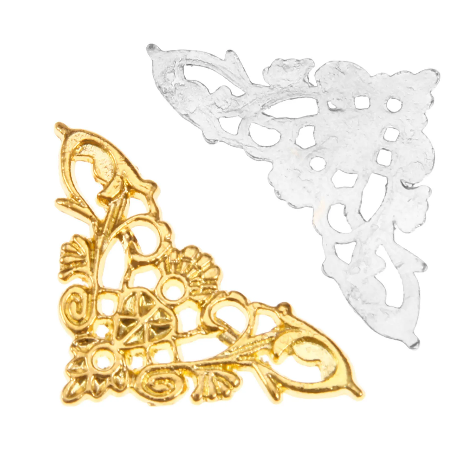 Set of 20 Decorative Bronze Flower Wrap Corner Guards with Screws