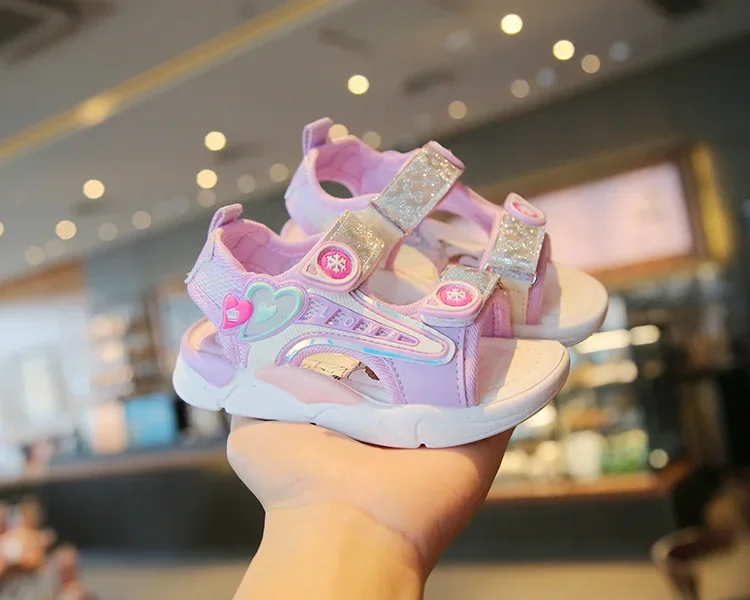 Sandal ias Prinzessin Sandalen Sommer neue Cartoon Mädchen Schuh weiche Sohle Baby Sandalen Mode Strands chuh flache Sandalen Kinder schuh Ret – Detail 4