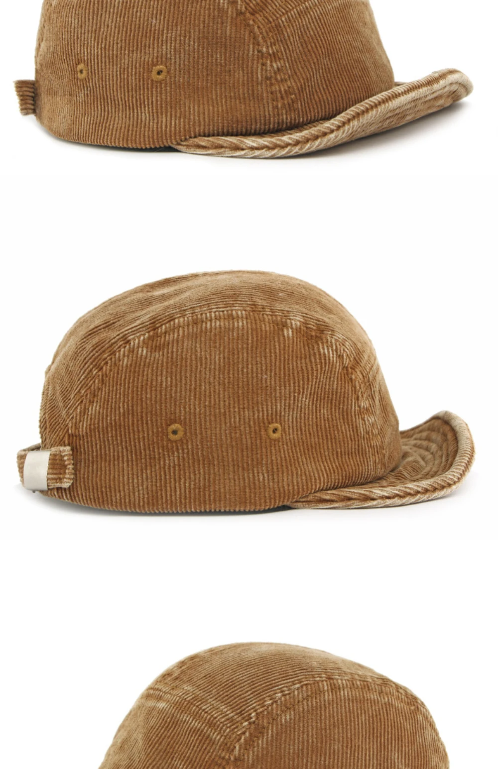 HT4940 Baseballkappe, einfarbig, Cordkappen für Männer und Frauen, weiche Oberseite, kurze Krempe, Baseballmütze, männlich und weiblich, verstellbare Snapback-Kappe – Detail 7