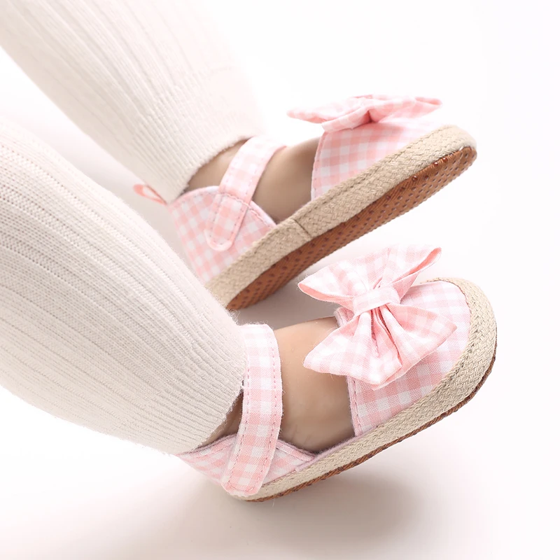 0-18 Months Girl Lattice Baby Princess Shoes Casual Anti slip Bow