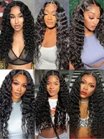 Perruques Lace Front 13x6 HD Loose Deep Wave en Cheveux Humains, Noir Naturel, Cheveux Humains Brésiliens, Perruque Frontale Water Deep Wave en Cheveux Humains 6