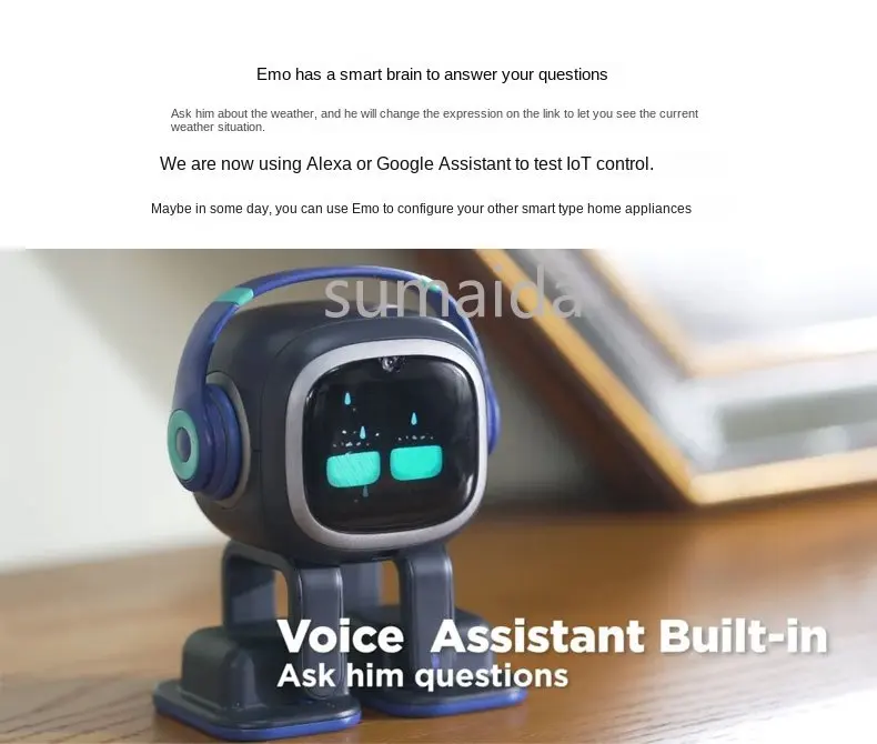 Emo Robot Intelligent Toy AI Robot Desktop Pet Emo English Companion Gift  Electronic Toy Vector