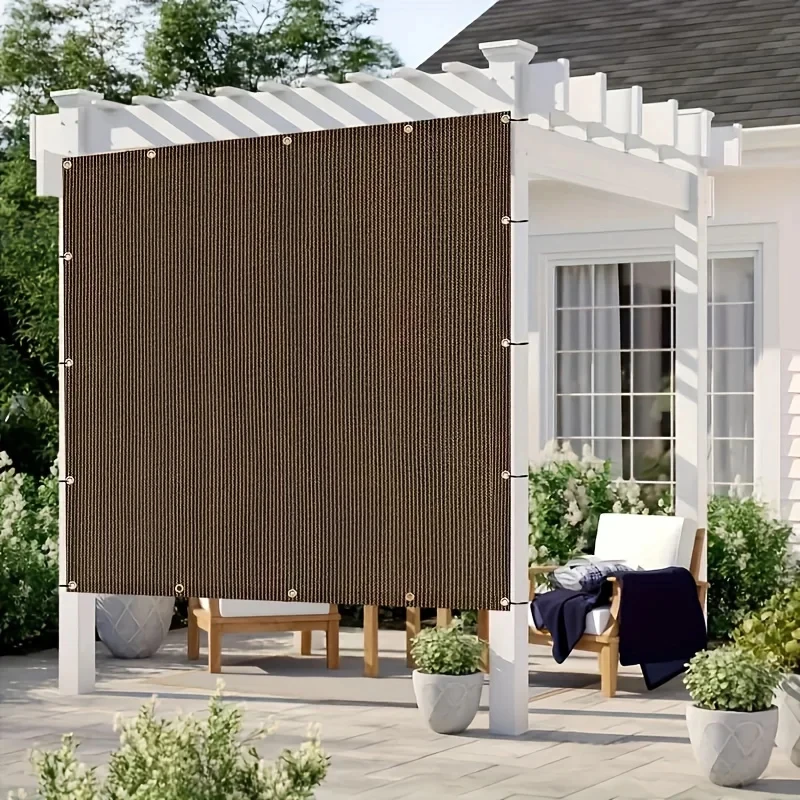 Durable Brown UV Protection Outdoor Sun Shade Net for Travel, Picnics, and Pools